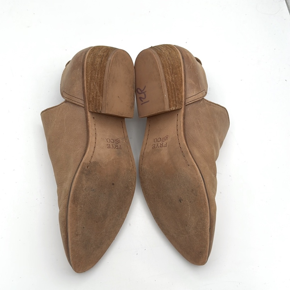 Frye & Co - women’s Rubie Slip on Booties Tan Leather heeled ankle Boots SZ 8.5 - Picture 8 of 8